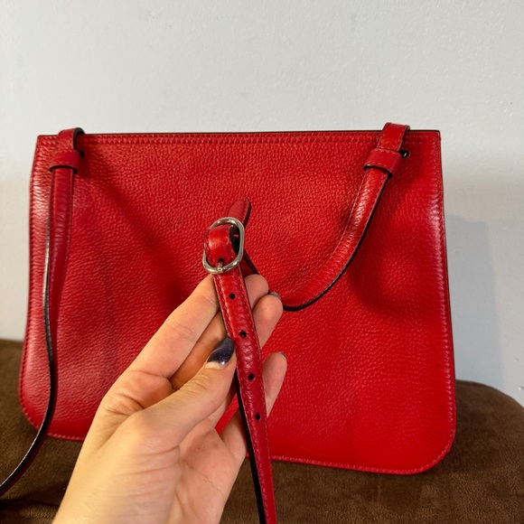 Gucci Women's Bamboo Daily Red Leather Flap Shoulder Bag - Picture 14 of 16